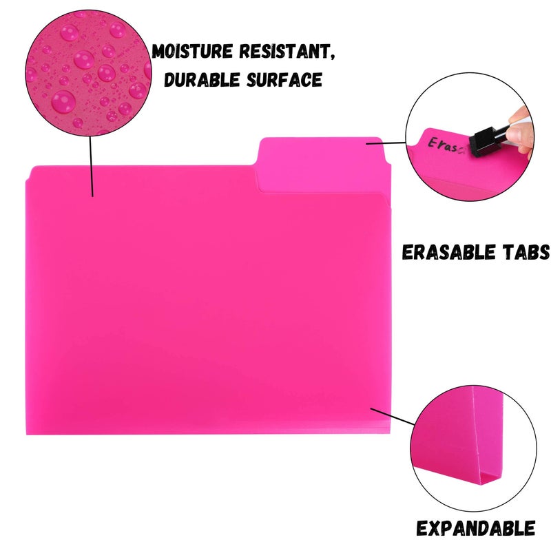 Mr. Pen- Poly File Folders, 1/3 Cut Tab, 6 Pack, Assorted Colors, Letter Size, Colored Letter File Folders for Office Supplies - Image 5